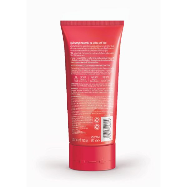 A warm, sweet, and fruity-scented body lotion that deeply hydrates and softens the skin. Boots Red Heaven Body Lotion absorbs quickly, leaving your skin smooth, nourished, and beautifully fragranced all day.